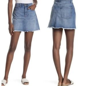 Madewell Mccarren Denim Mini Skirt Mccullers Wash Cotton Frayed Hem-27